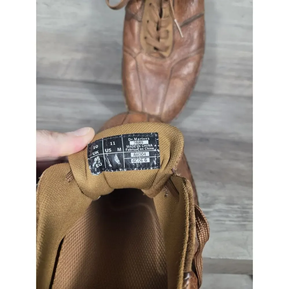 Dr. Martens 2B89 Brown Pebbled Leather Oxford Casual Shoes Men's US 11 UK 10 EU